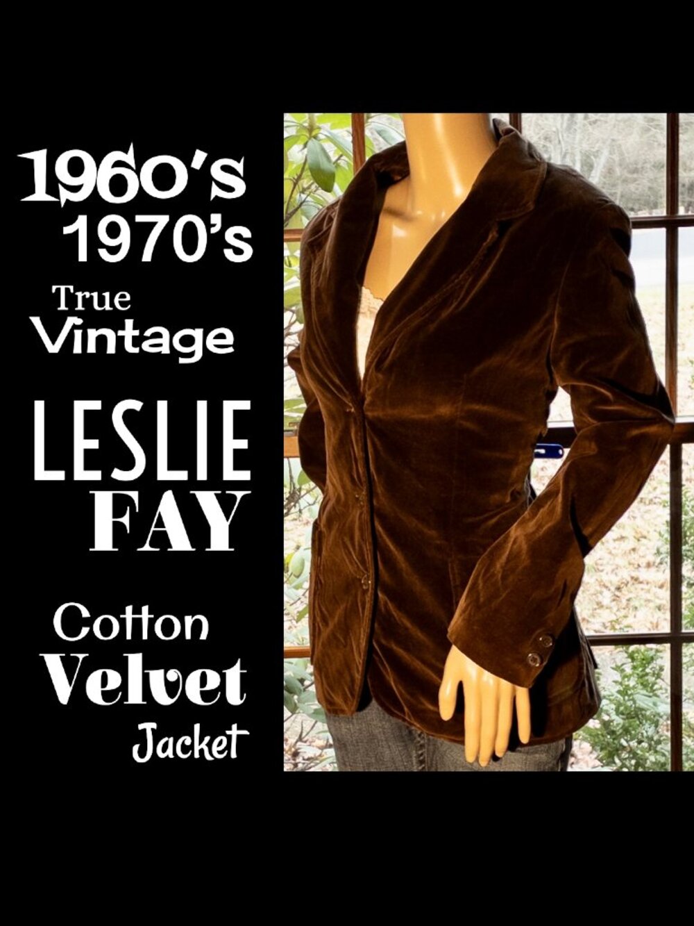 ▪️VTG▪️LESLIE FAY▪️1960's 1970's Velvet Jacket